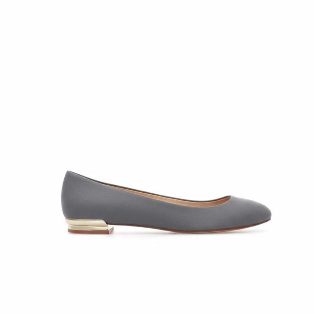 Zara Trafaluc BAILARINA TACON Metal Gray Suede Size 7.5
